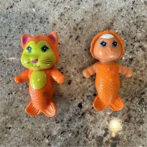 Vintage Kenner Sea Wees Seaser Cat & Mermaid Baby Lot 1981